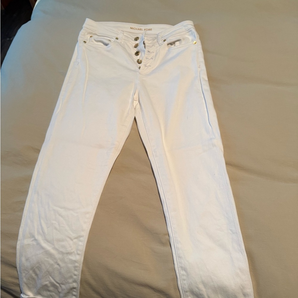 Michael Kors High Rise White Jeans